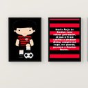 Ver imagem 1 de Kit 2 Quadros Infantis Torcedor Flamenguista 24x18cm:Madeira branca