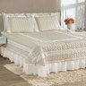 Kit Colcha Madalene Super King Micropercal 200 Fios 5 Peças - Bege - 1