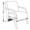 Ver imagem 3 de Poltrona Cadeira Decorativa Estofada Consultório Sala Clínica Corino Marrom Braço de Madeira