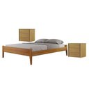 Ver imagem 1 de Conjunto Quarto de Casal Cama em Madeira Maciça e 2 Mesas de Cabeceira 3 Gavetas Unique
