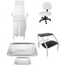 Kit Podologia Cadeira Mecânica Mocho Escada Bandejas Fiscomed Kit Maca 3 Posições para Podologia - 1