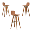 Ver imagem 4 de Kit 3 Banquetas Línea Linho Sofisticado Champanhe Terracota