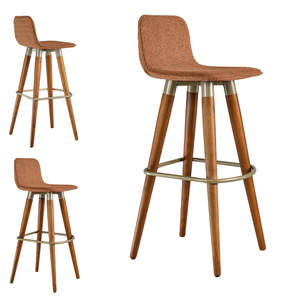 Kit 3 Banquetas Línea Linho Sofisticado Champanhe Terracota