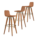 Ver imagem 3 de Kit 3 Banquetas Línea Linho Sofisticado Champanhe Terracota