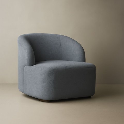Poltrona Orgânica Aloh Bouclé Premium - Cinza
