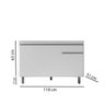 Gabinete de Cozinha 120cm Branco 3 Portas 1 Gaveta S/ Tampo - 5