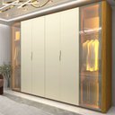 Ver imagem 1 de Guarda Roupa Casal Reflecta Led Innova Naturale Off White - Gelius