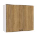 Ver imagem 1 de Armário Aéreo Celeste Kappesberg 100% Mdf 2 Portas Branco/nogueira 80cm