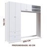 Guarda Roupa com Espaço para Berço Branco Haiz Shop Jm - 4