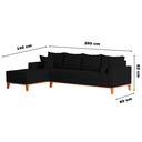 Ver imagem 6 de Sofá 4 Lugares Beny com Chaise Esquerdo Corino Preto