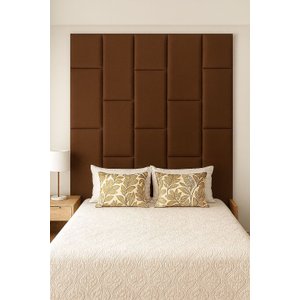 Cabeçeira Dominó 2,50 Altura e 1,60 Largura Modulos Colantes:suede Marrom Escuro