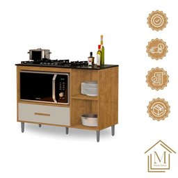 Balcão para Cooktop Cordoba Mizza Decor Ipe Off White - 5
