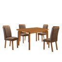 Ver imagem 2 de Mesa de Jantar Liz 120cm Tampo MDF Laminado Canto Copo com 4 Cadeiras Lorena