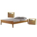 Ver imagem 1 de Conjunto Quarto de Casal Cama Queen Madeira Maciça e 2 Mesas de Cabeceira 2 Gaveta 1 Nichos Unique