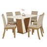 Conjunto Sala de Jantar Tampo MDF Canto Reto com Vidro 160 Cm 06 Cadeiras Micheli Henn - 4