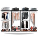 Ver imagem 1 de Arara Cabideiro Aramado Trilho Sapateira Maleiro 3,40m Pt