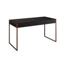 Ver imagem 5 de Escrivaninha Industrial Escritório Preta 137X53Cm Malta Com 1 Cadeira Branca Base Cobre Cor: Preto