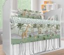 Ver imagem 2 de Kit Berço Enxoval de Bebê Safari Folhas Verdes Menino - Kt582