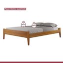 Ver imagem 5 de Conjunto Quarto de Casal Cama Queen Madeira Maciça e 2 Mesas de Cabeceira 3 Gavetas Unique