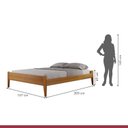 Ver imagem 4 de Conjunto Quarto de Casal Cama Queen Madeira Maciça e 2 Mesas de Cabeceira 3 Gavetas Unique