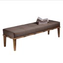 Ver imagem 1 de Recamier Decorativo 140cm Martínez Linho Pés Madeira Marrom/Natural - Gran Belo