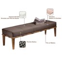 Ver imagem 3 de Recamier Decorativo 140cm Martínez Linho Pés Madeira Marrom/Natural - Gran Belo