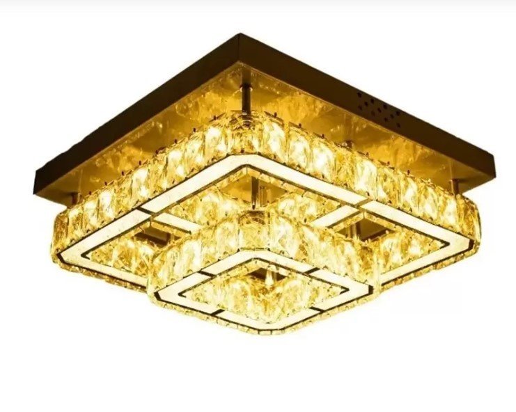 Lustre Moderno Cristal Legitimo 40x40x18cm + Controlador sem fio - 2