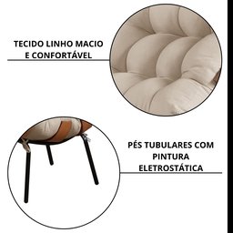 Poltrona em Linho Costela sem puff Linho - 5