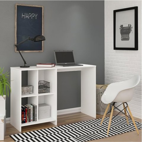 Escrivaninha Matrix Mesa para Notebook Escritório - Branco