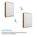 Ver imagem 7 de Guarda-Roupa de Bebê 156,80cm 4 Portas e 4 Gavetas 100% MDF Maya Clássico Espresso Móveis Branco/Brilho/Amêndoa
