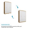 Ver imagem 7 de Guarda-Roupa de Bebê 156,80cm 4 Portas e 4 Gavetas 100% MDF Maya Clássico Espresso Móveis Branco/Brilho/Amêndoa