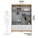 Ver imagem 4 de Guarda-Roupa de Bebê 156,80cm 4 Portas e 4 Gavetas 100% MDF Maya Clássico Espresso Móveis Branco/Brilho/Amêndoa