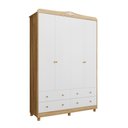 Ver imagem 3 de Guarda-Roupa de Bebê 156,80cm 4 Portas e 4 Gavetas 100% MDF Maya Clássico Espresso Móveis Branco/Brilho/Amêndoa