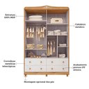 Ver imagem 6 de Guarda-Roupa de Bebê 156,80cm 4 Portas e 4 Gavetas 100% MDF Maya Clássico Espresso Móveis Branco/Brilho/Amêndoa