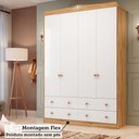 Ver mais imagens de Guarda-Roupa de Bebê 156,80cm 4 Portas e 4 Gavetas 100% MDF Maya Clássico Espresso Móveis Branco/Brilho/Amêndoa