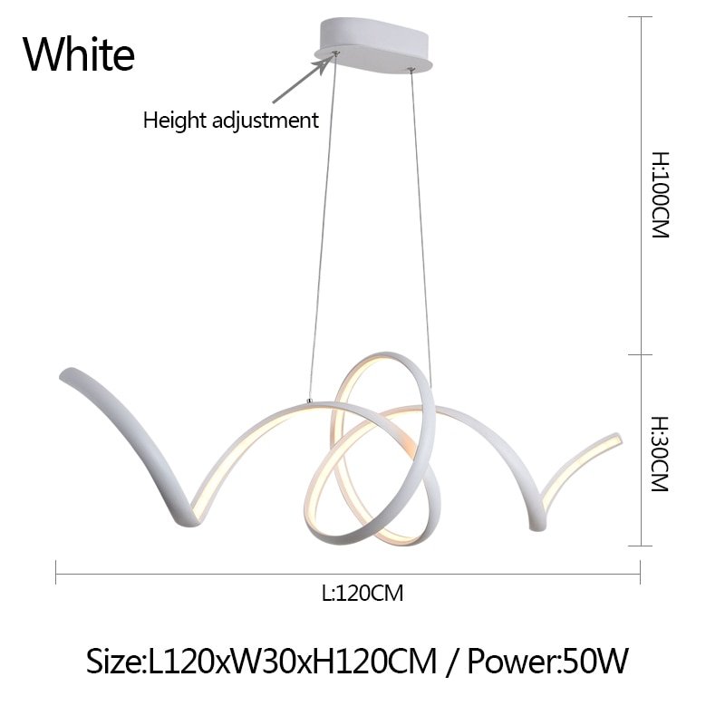 Novo criativo led lustres de alumínio nordic lâmpada lustre led moderno para sala estar cama - White - 1