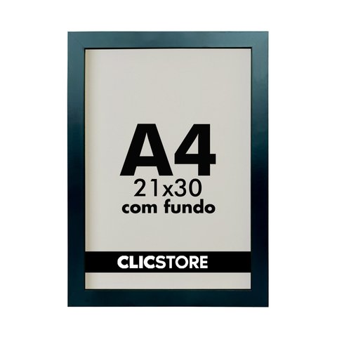 Kit 03 Moldura A4 21x30cm com Fundo Quarto Sala Certificado Alvara Quadro Decorativo Cor:preto
