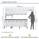 Ver imagem 3 de Cozinha Completa Modulada 12 Portas 3 Gavetas Ibiza