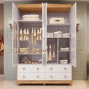 Ver imagem 5 de Guarda-Roupa de Bebê 156,80cm 4 Portas com Janela e 4 Gavetas 100% MDF Maya Clássico Espresso Móveis Branco/Brilho/Amêndoa