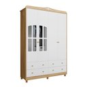 Ver imagem 3 de Guarda-Roupa de Bebê 156,80cm 4 Portas com Janela e 4 Gavetas 100% MDF Maya Clássico Espresso Móveis Branco/Brilho/Amêndoa