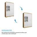 Ver imagem 7 de Guarda-Roupa de Bebê 156,80cm 4 Portas com Janela e 4 Gavetas 100% MDF Maya Clássico Espresso Móveis Branco/Brilho/Amêndoa