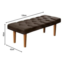 Recamier Banco Paris para Cama Casal 130cm Suede Pavia Decorativo - Marrom - 3