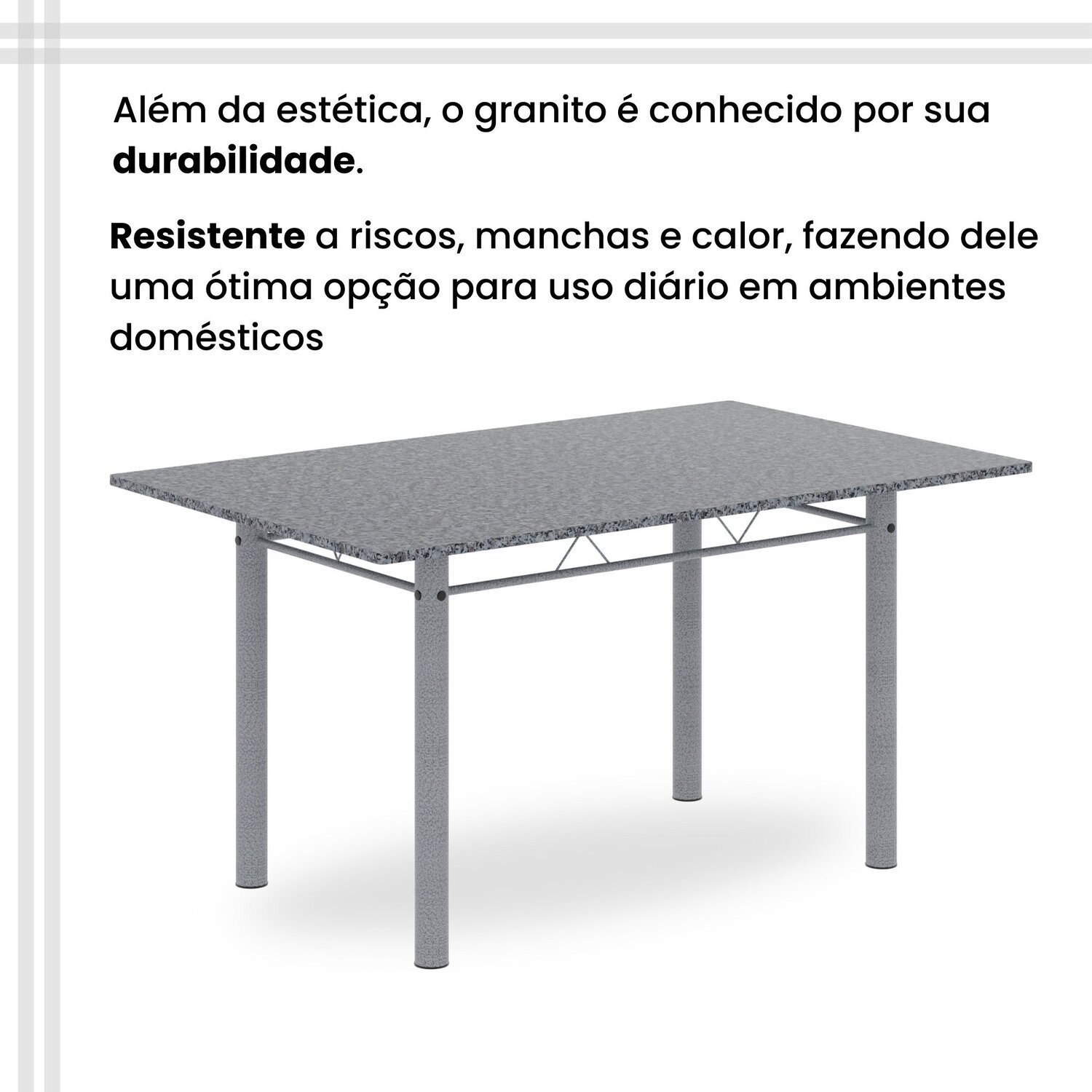 Conjunto de Mesa Retangular 140x75cm Tampo Granito Ocre 6 Cadeiras Lavínea - 8