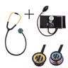 Kit Esfigmomanômetro Pamed + Estetoscópio Eternity Luxo Bic Cor:preto Black Rainbow Gold - 1