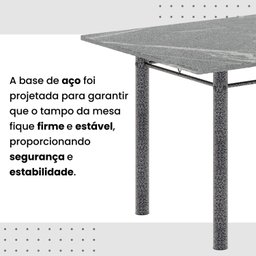 Conjunto de Mesa Retangular 140x75cm Tampo Granito Topázio 6 Cadeiras Lavínea - 9