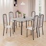 Conjunto de Mesa Retangular 140x75cm Tampo Granito Topázio 6 Cadeiras Lavínea - 1