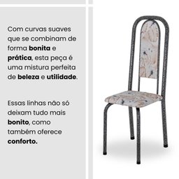 Conjunto de Mesa Retangular 140x75cm Tampo Granito Topázio 6 Cadeiras Lavínea - 7