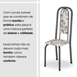 Conjunto de Mesa Retangular 140x75cm Tampo Granito Topázio 6 Cadeiras Lavínea - 7