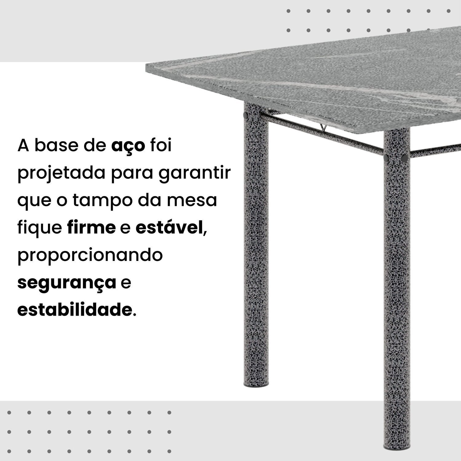 Conjunto de Mesa Retangular 140x75cm Tampo Granito Topázio 6 Cadeiras Lavínea - 9