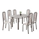 Ver imagem 2 de Conjunto de Mesa Retangular 140x75cm Tampo Granito Topázio 6 Cadeiras Lavínea